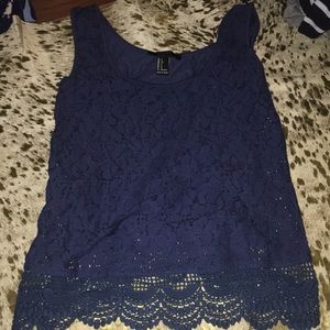 Blue lace tank
